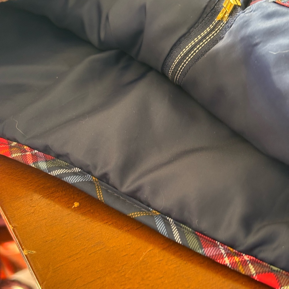 St. John's Bay Red and Navy Plaid Quilted Vest - Picture 4 of 4
